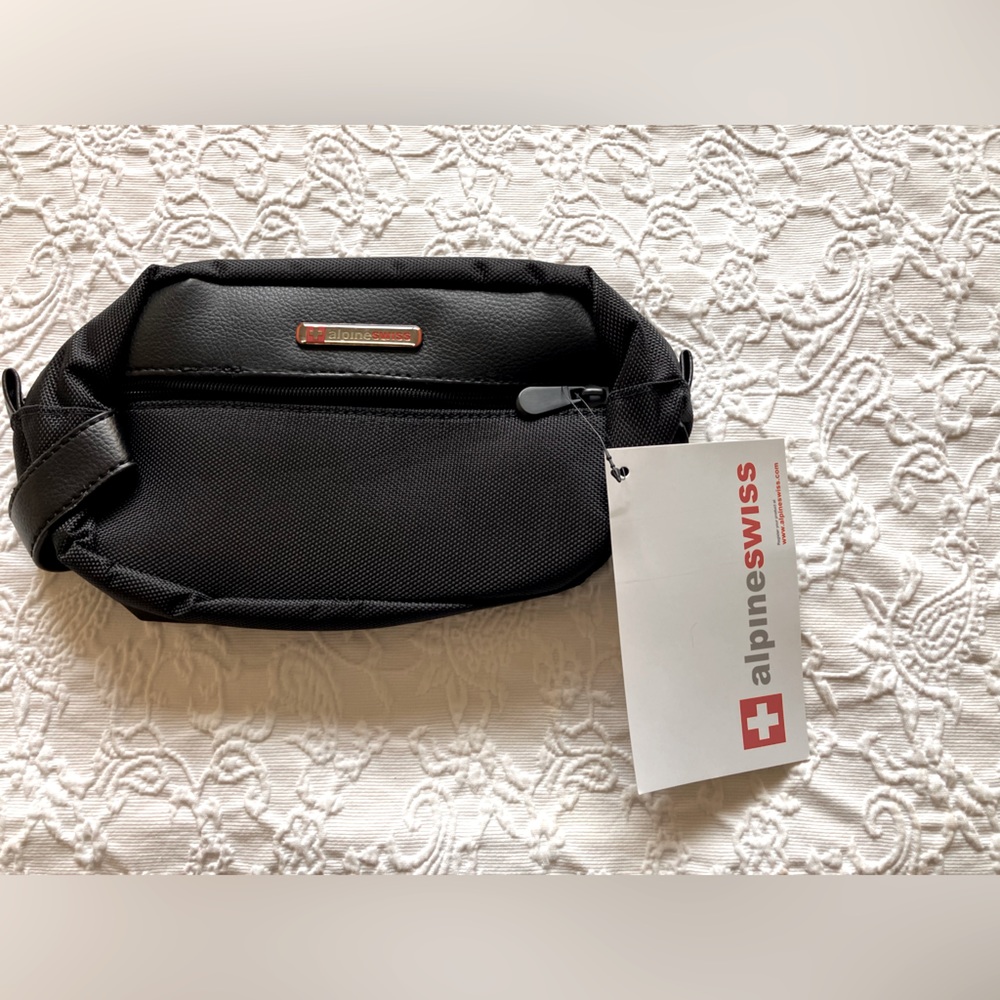 Alpine Swiss Toiletry Bag Black NWT